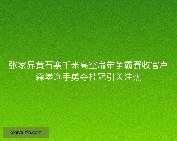 张家界黄石寨千米高空扁带争霸赛收官卢森堡选手勇夺桂冠引关注热